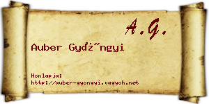 Auber Gyöngyi névjegykártya
